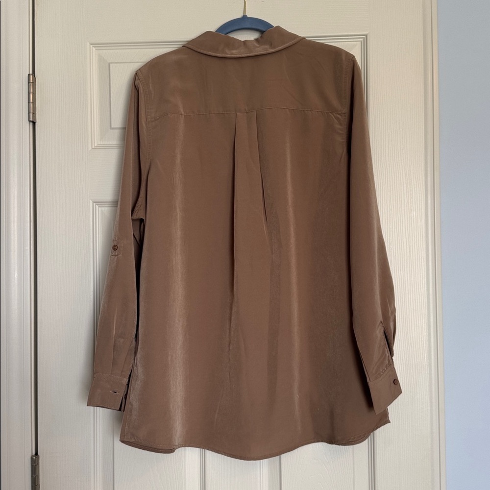 Denim&Co Button-Down Utility Shirt in Taupe - Picture 5 of 6